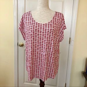 Chico’s Size 2 Lips Red & White T-shirt CUTE! L